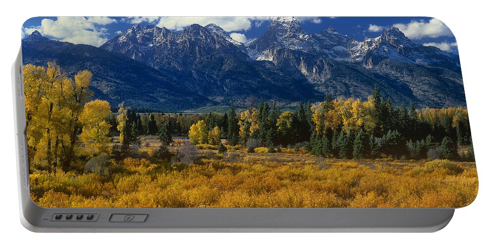 Dave Welling Portable Battery Charger featuring the photograph Fall Color Tetons Blacktail Ponds Grand Tetons Nationa by Dave Welling