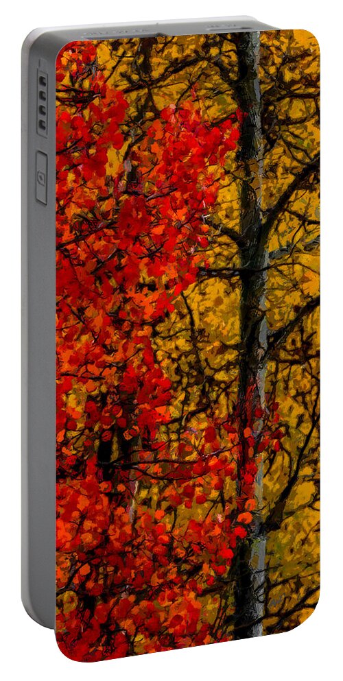 Autumn Portable Battery Charger featuring the digital art Fall Colors DP 1 by Ernest Echols