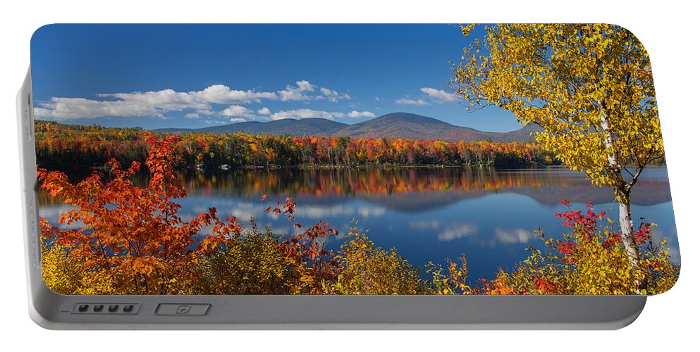 Jericho Portable Battery Charger featuring the photograph Fall Reflections at Jericho Lake by White Mountain Images