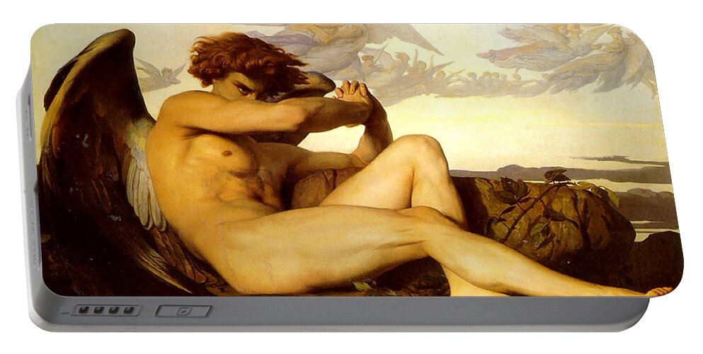 Alexandre Cabanel Portable Battery Charger featuring the painting Fallen Angel by Alexandre Cabanel