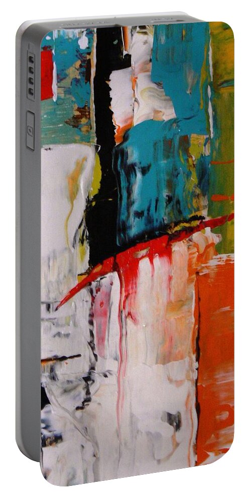 Falls Series Portable Battery Charger featuring the painting Falls IIi by Tia McDermid
