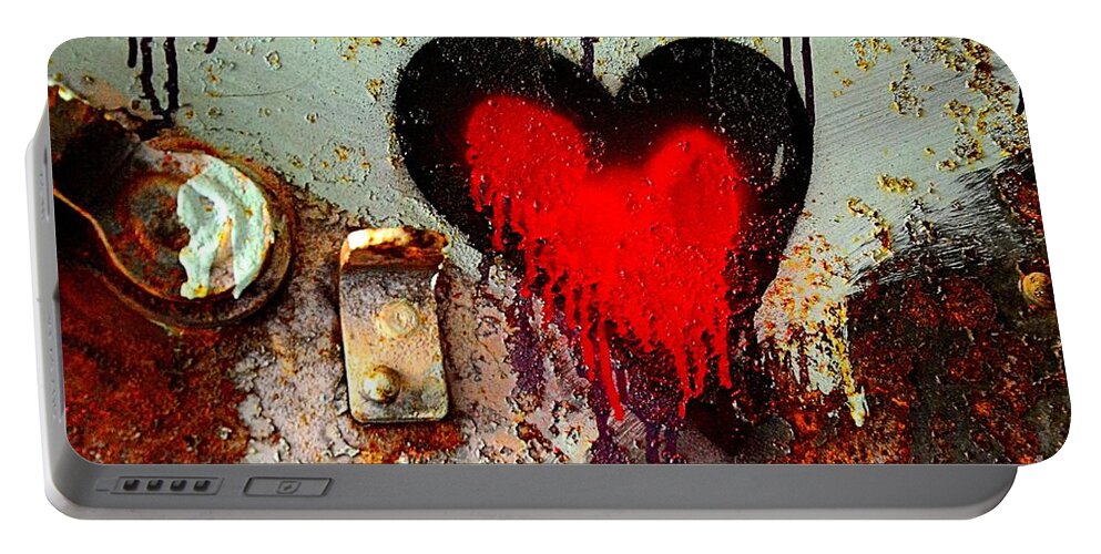 Abstract Portable Battery Charger featuring the photograph Fanatic Heart by Lauren Leigh Hunter Fine Art Photography