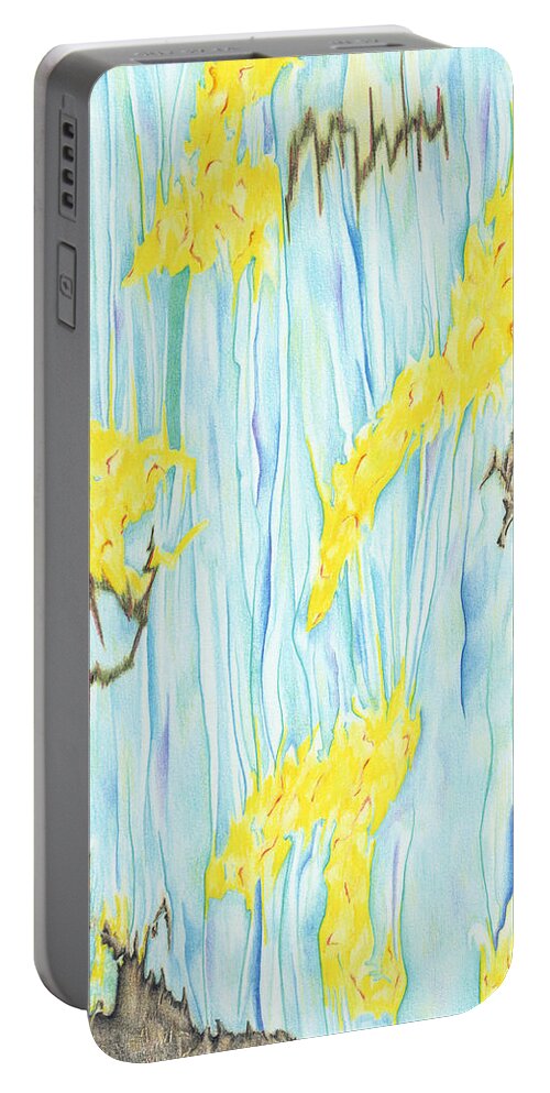 Colored Pencil Portable Battery Charger featuring the drawing Fantasy by Diana Hrabosky