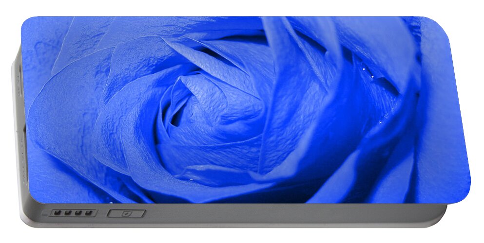 Fantasy Portable Battery Charger featuring the photograph Fantasy. Blue Rose. Abstract Art by Oksana Semenchenko