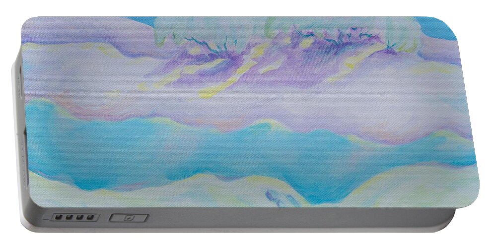 Acrylics Portable Battery Charger featuring the painting Fantasy Snowscape by Michele Myers