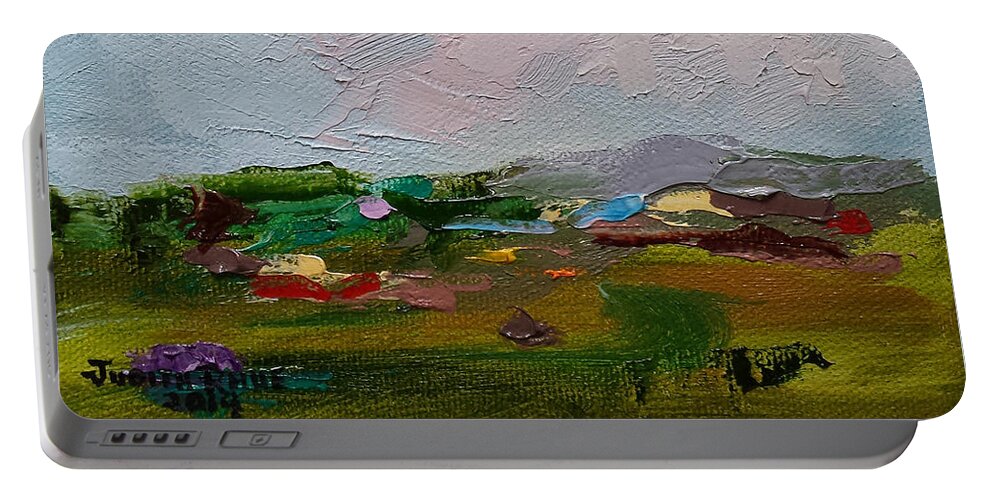 Farm Portable Battery Charger featuring the painting Farmland III by Judith Rhue