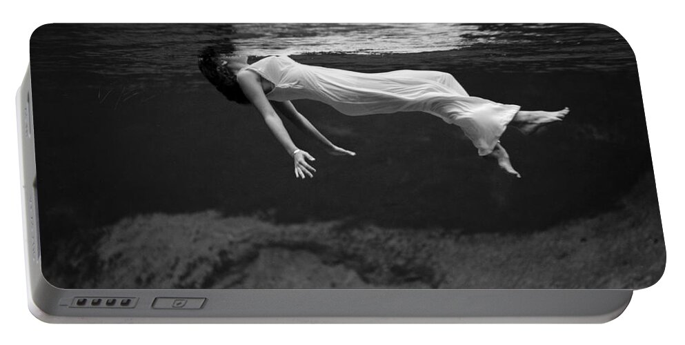 Fashion Portable Battery Charger featuring the photograph Fashion Model Floating In Water, 1947 by Science Source