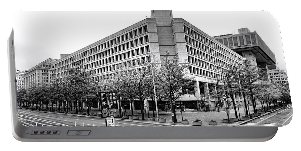 Fbi Portable Battery Charger featuring the photograph FBI Building Front View by Olivier Le Queinec