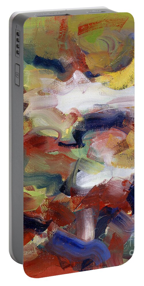 Abstraction Portable Battery Charger featuring the painting Fear of the Foreigner by Ritchard Rodriguez