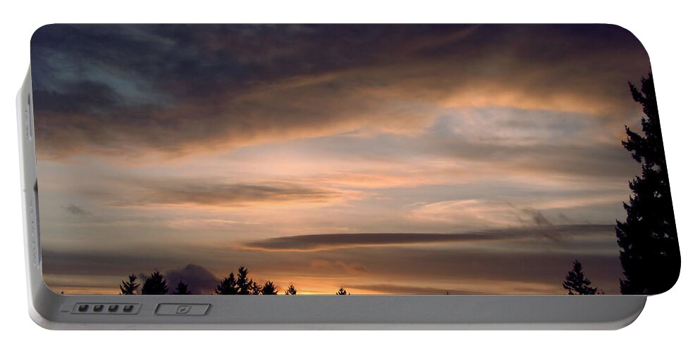 Landscape Portable Battery Charger featuring the photograph February Sky by Rory Siegel