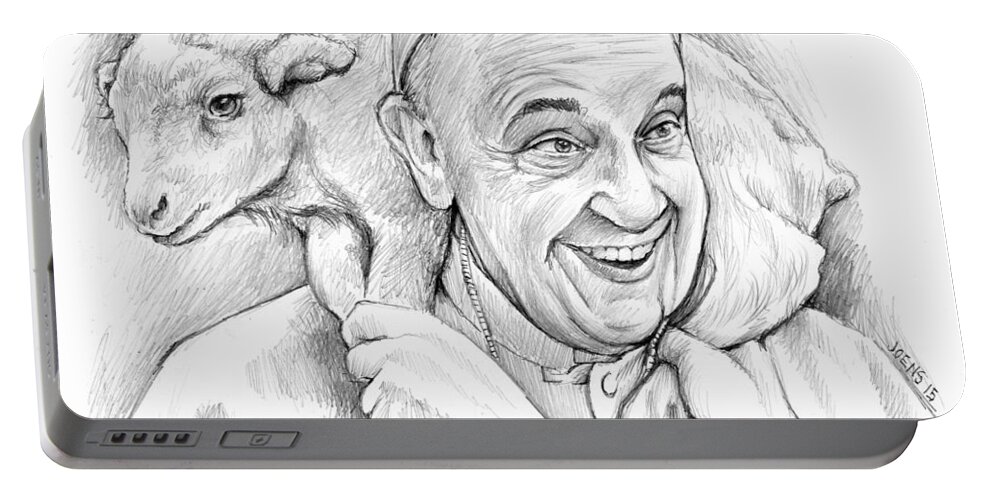 Celebrities Portable Battery Charger featuring the drawing Feed My Sheep by Greg Joens