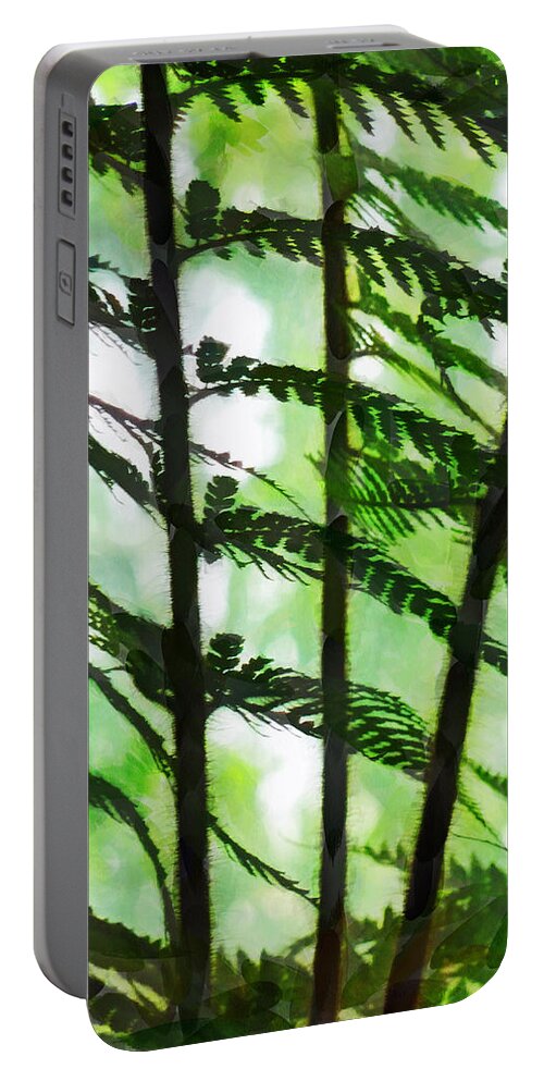 Fern Portable Battery Charger featuring the photograph Fern Light by Steve Taylor