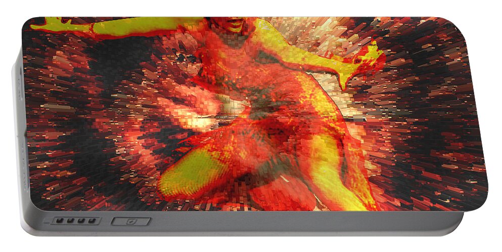 Fever Portable Battery Charger featuring the digital art Fever by Seth Weaver