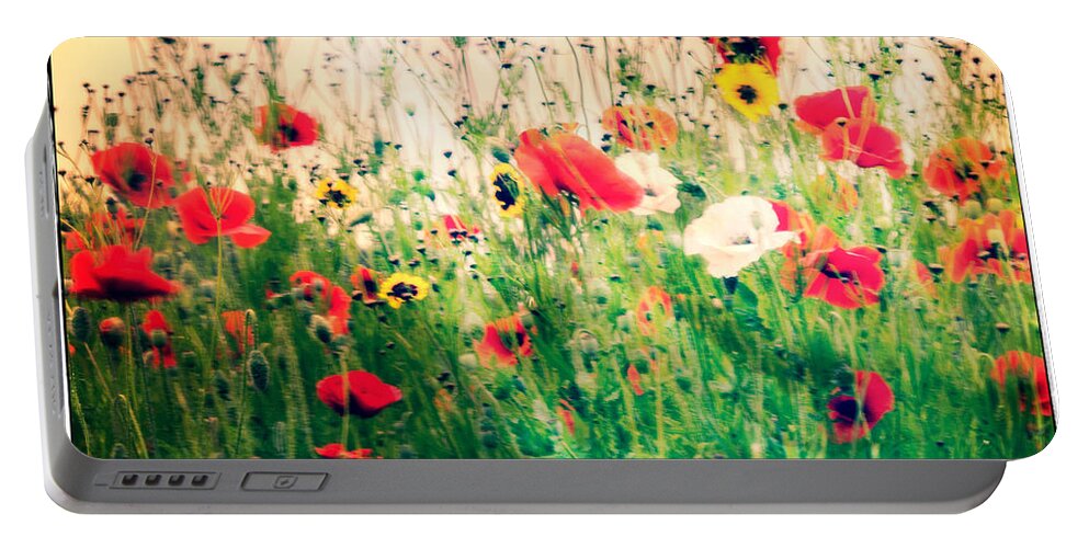 Flower Portable Battery Charger featuring the photograph Field of Poppy's by Spikey Mouse Photography