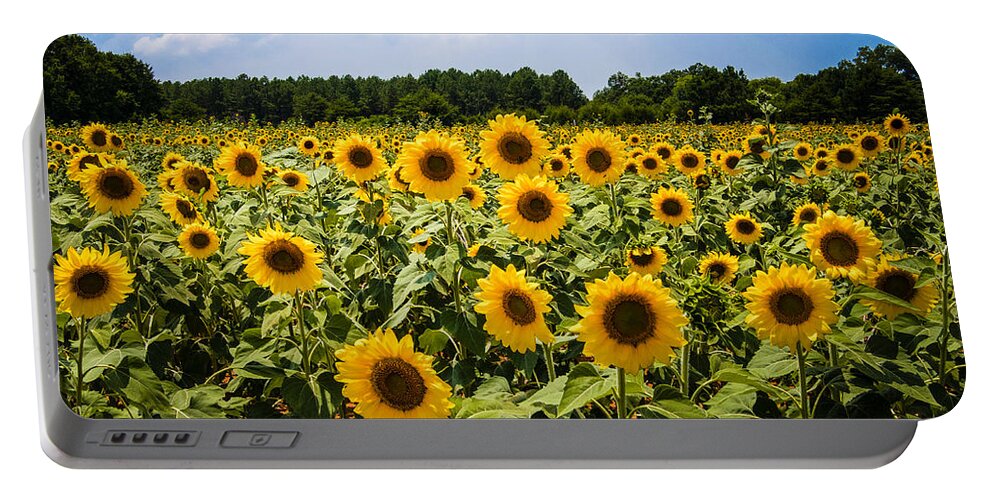 Penny Lisowski Portable Battery Charger featuring the photograph Field of Sunflowers by Penny Lisowski
