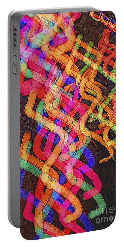 Abstract Photography Portable Battery Charger featuring the photograph Fiesta Streamers by Norman Gabitzsch