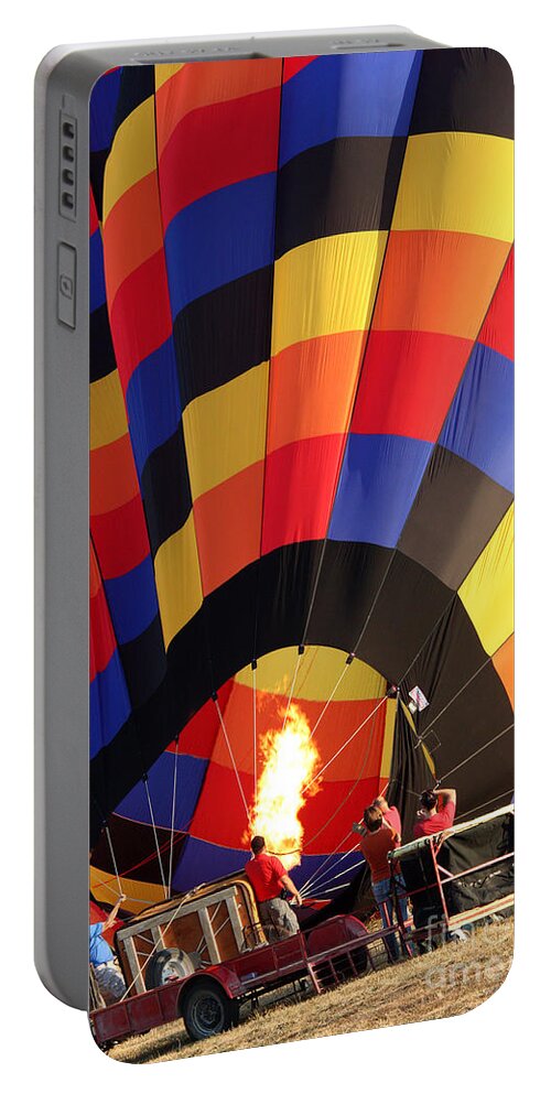 Hot Air Balloon Portable Battery Charger featuring the photograph Fill 'er Up - 7248 by Gary Gingrich Galleries