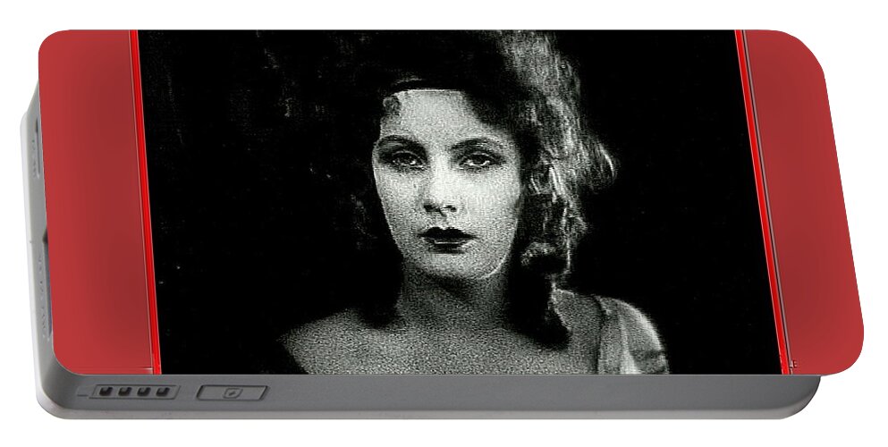 Film Homage Greta Garbo Gosta Berling 1924 Collage Color Added 2008 Portable Battery Charger featuring the photograph Film homage Greta Garbo Gosta Berling 1924 collage color added 2008 by David Lee Guss