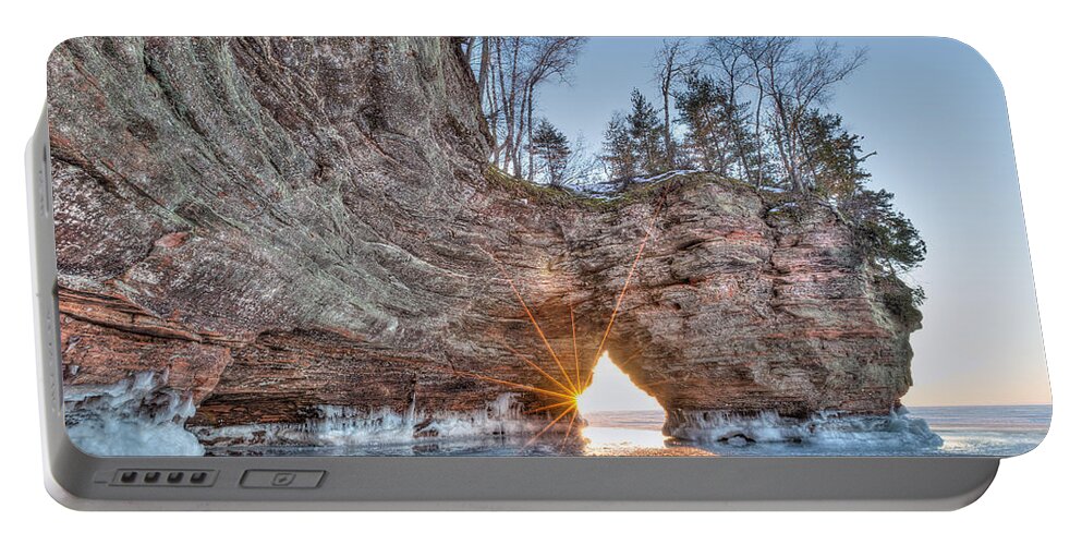 Apostle Islands National Lakeshore Portable Battery Charger featuring the photograph Final Sunset, Apostle Islands by Paul Schultz