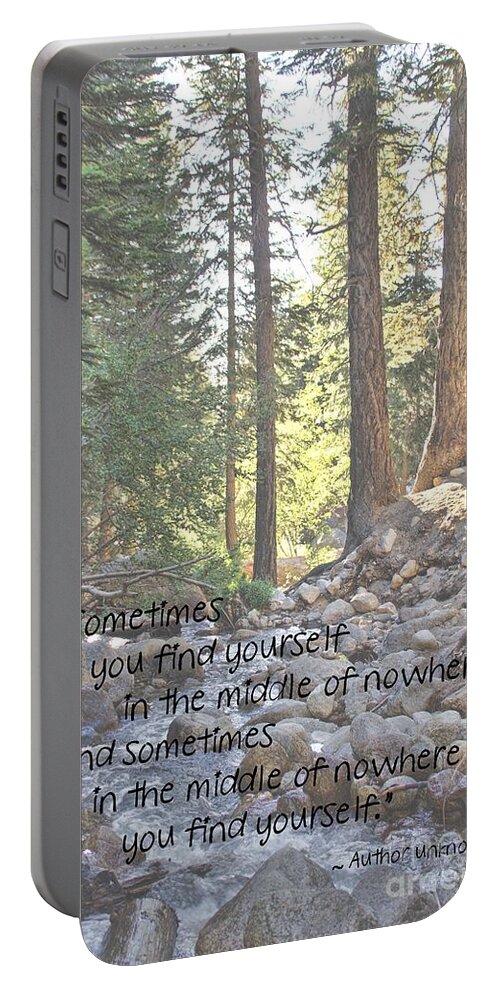 Scenery Portable Battery Charger featuring the photograph Find Yourself by Peggy Hughes