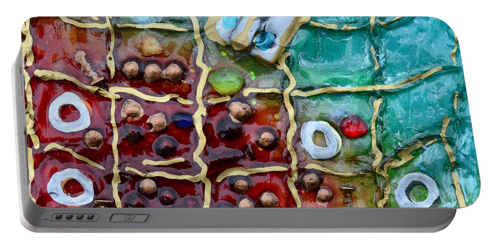 Modern Portable Battery Charger featuring the mixed media Finding A Way Out by Donna Blackhall