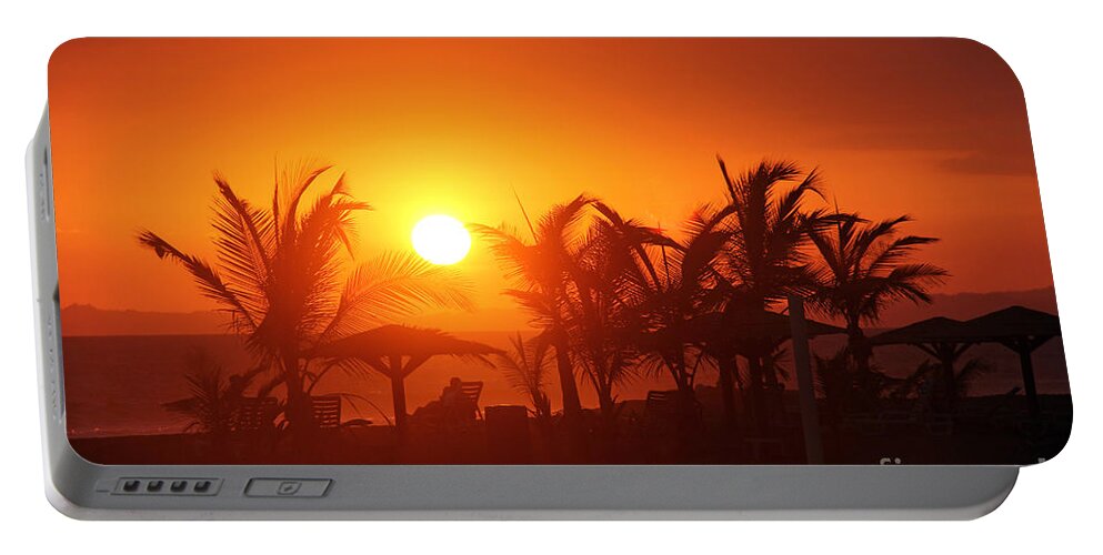 Panama Portable Battery Charger featuring the photograph Fire Ball Sunset by Bob Hislop