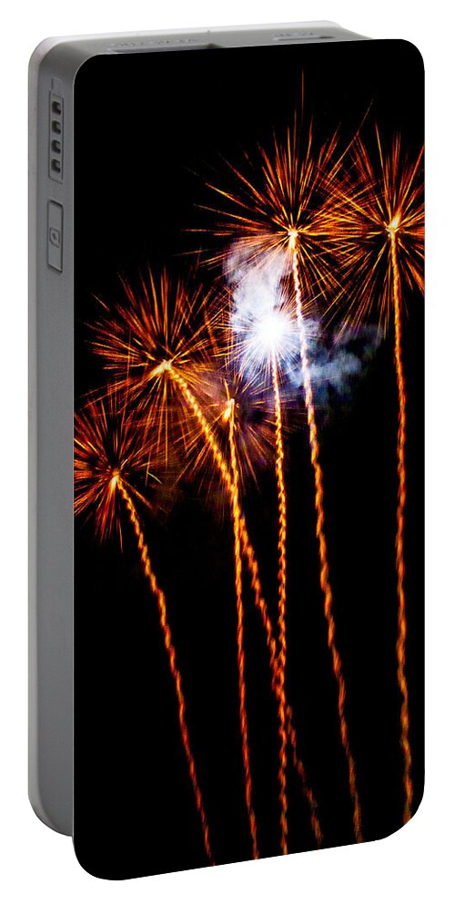 Fireworks Portable Battery Charger featuring the photograph Fire Dandelion Bouquet by Weston Westmoreland