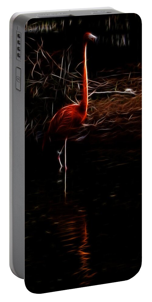 Fire Flamingo Portable Battery Charger featuring the photograph Fire Flamingo by Weston Westmoreland