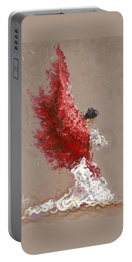 Dance Portable Battery Charger featuring the painting Fire by Karina Llergo