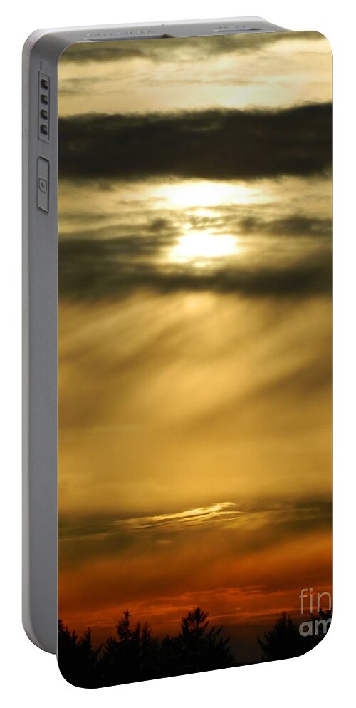 Fire Portable Battery Charger featuring the photograph Fire Sunset 1 by Gallery Of Hope 