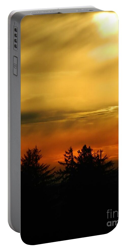 Fire Portable Battery Charger featuring the photograph Fire Sunset 4 by Gallery Of Hope 