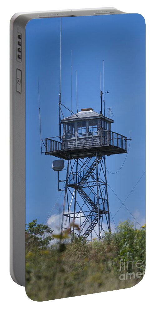 Atlantic Portable Battery Charger featuring the photograph Firetower - Mt Agamenticus - Maine by Steven Ralser