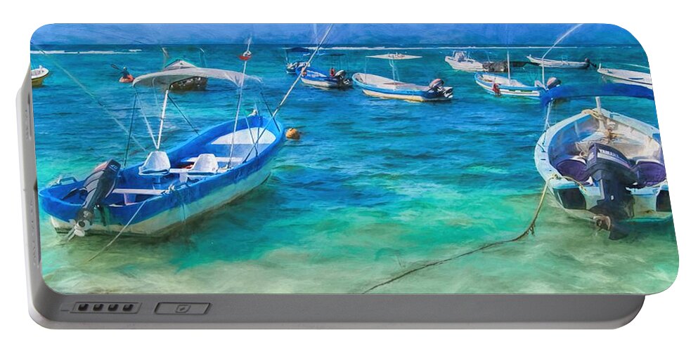 Boats Portable Battery Charger featuring the photograph Fishing Boats by Peggy Hughes