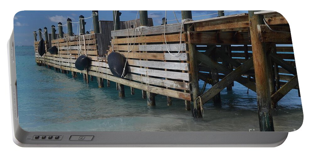 Pier Portable Battery Charger featuring the photograph Fishing Pier by Judy Wolinsky