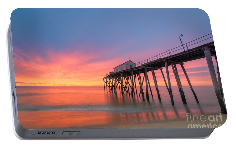 Fishing Pier Sunrise Portable Battery Charger featuring the photograph Fishing Pier Sunrise by Michael Ver Sprill