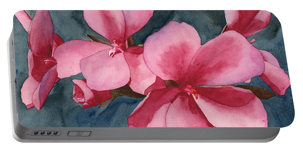 Flower Portable Battery Charger featuring the painting Five by Ken Powers