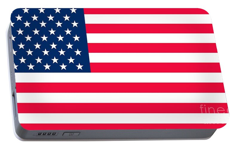 America Portable Battery Charger featuring the digital art Flag of the United States of America by Anonymous