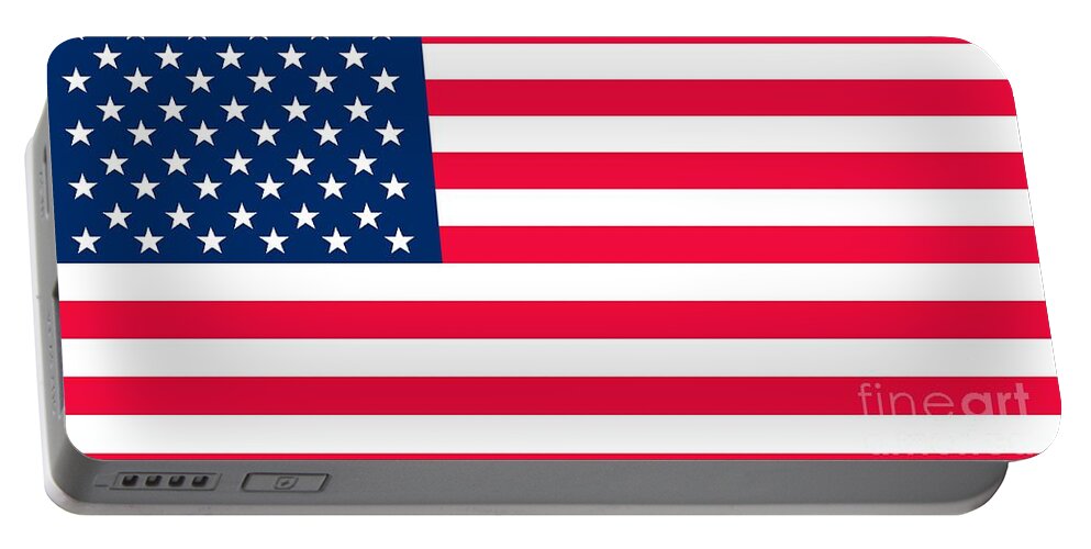 America Portable Battery Charger featuring the digital art Flag of the United States of America by Anonymous