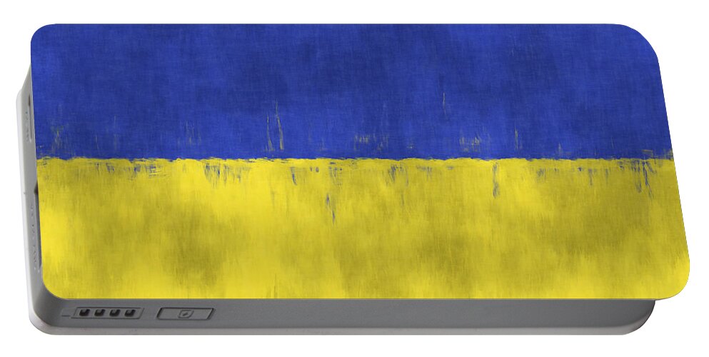 Abstract Portable Battery Charger featuring the digital art Flag of Ukraine by World Art Prints And Designs