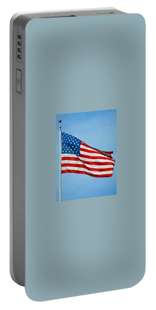 Flag Portable Battery Charger featuring the photograph Flag USA by Holden The Moment
