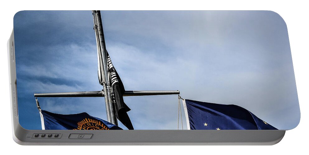 Flag Portable Battery Charger featuring the photograph Flags by Andrew Matwijec