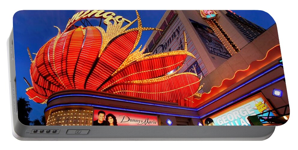Flamingo Portable Battery Charger featuring the photograph Flamingo Hotel by Amanda Stadther