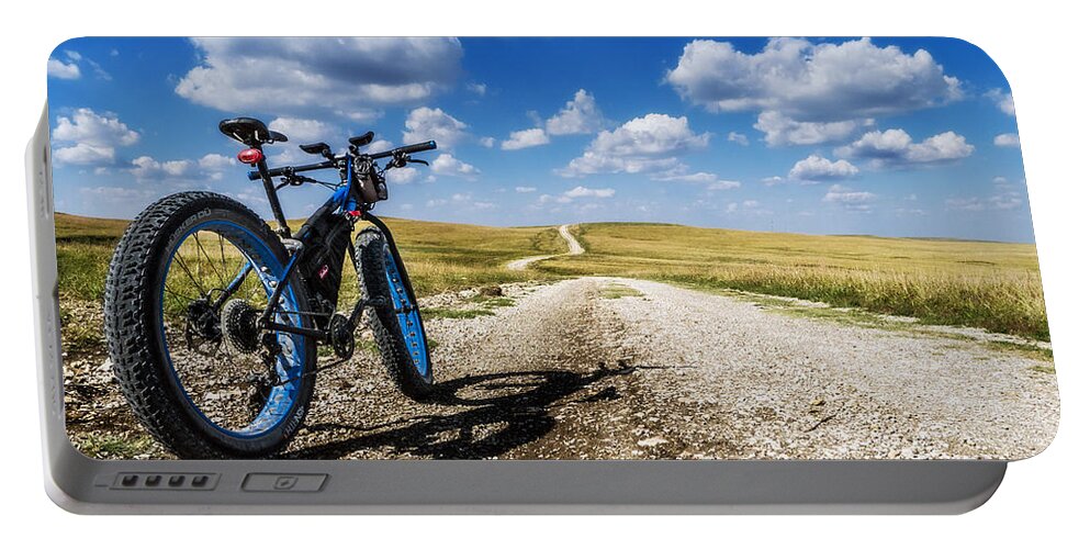 Cycling Portable Battery Charger featuring the photograph Flint Hills Fall Fatbike Ride by Eric Benjamin