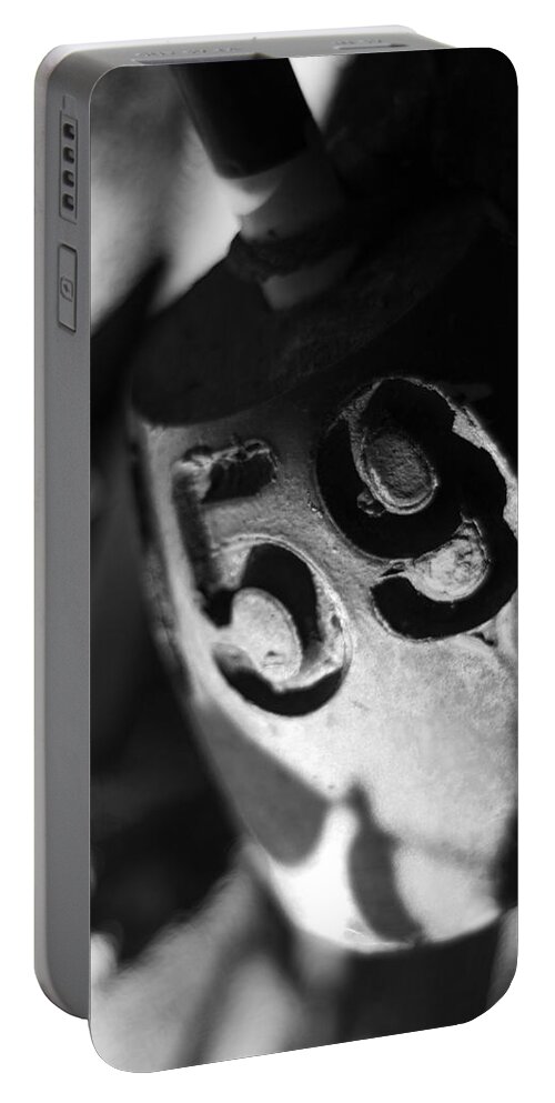 Float Portable Battery Charger featuring the photograph Float Number 59 - Black and White by Rebecca Sherman