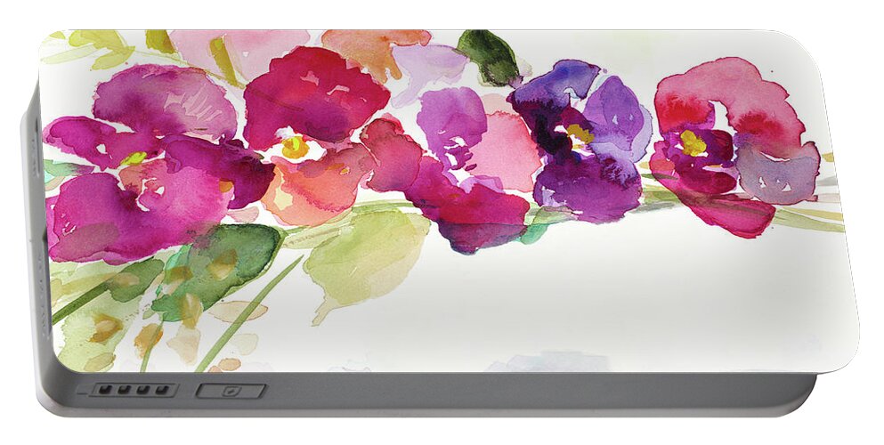Floating Portable Battery Charger featuring the painting Floating Blooms by Lanie Loreth
