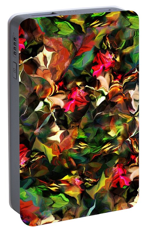 Fine Art Portable Battery Charger featuring the digital art Floral Expression 121914 by David Lane