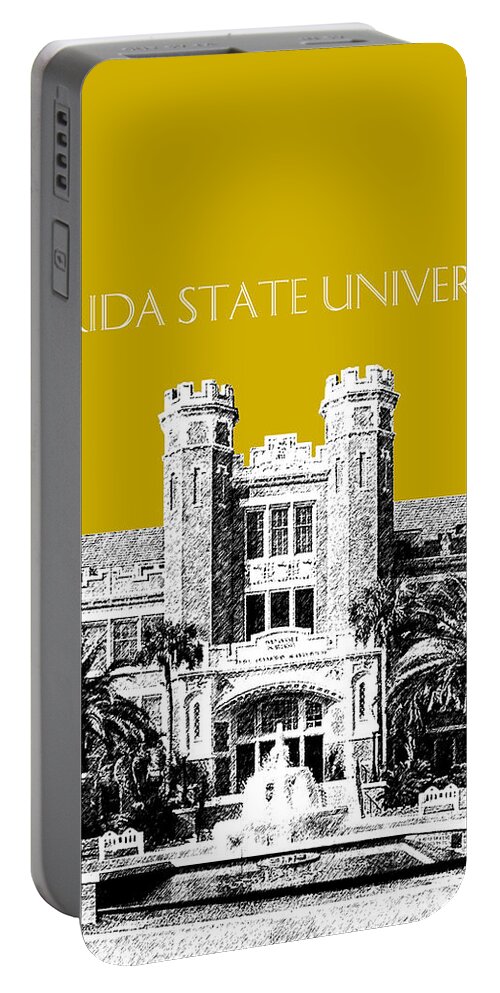 University Portable Battery Charger featuring the digital art Florida State University - Gold by DB Artist