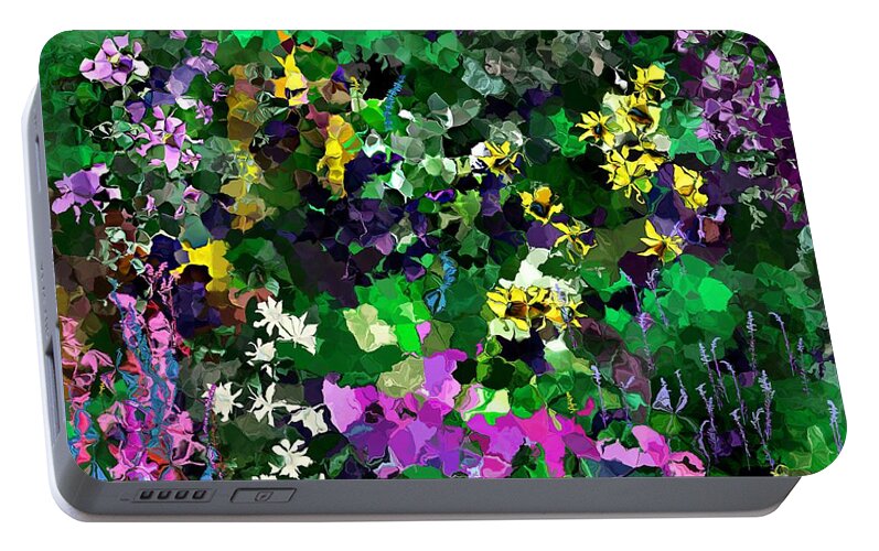 Fine Art Portable Battery Charger featuring the digital art Flower Garden by David Lane