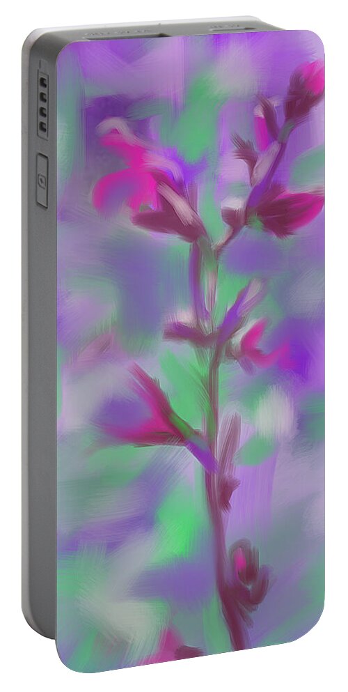 Flower Portable Battery Charger featuring the painting Flower power 1 by Go Van Kampen