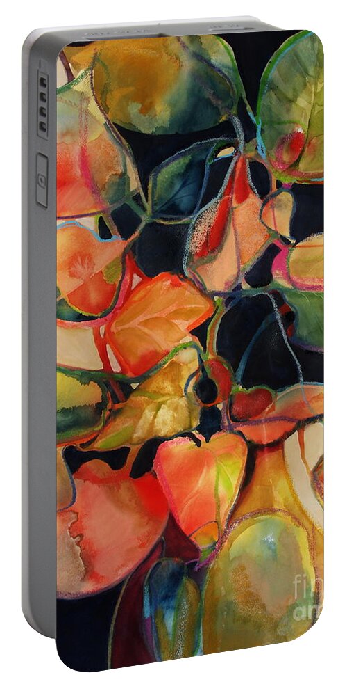 Flowers Portable Battery Charger featuring the painting Flower Vase No. 5 by Michelle Abrams